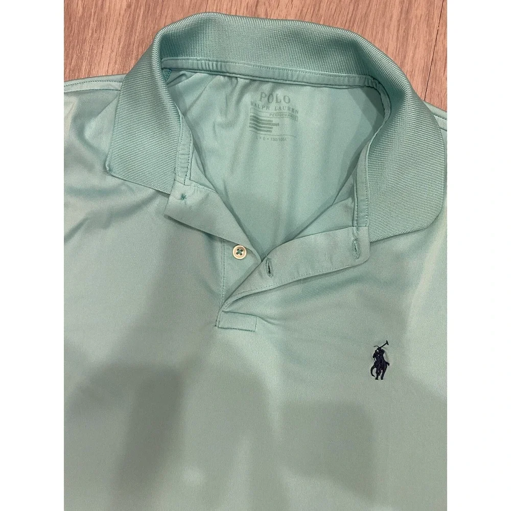 Polo Ralph Lauren Shirt Men's Large Polo Performance Short Sleeve Teal Casual